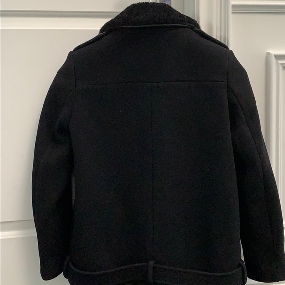 Sandro Black Wool Jacket with Leather Accents - Picture 4 of 7